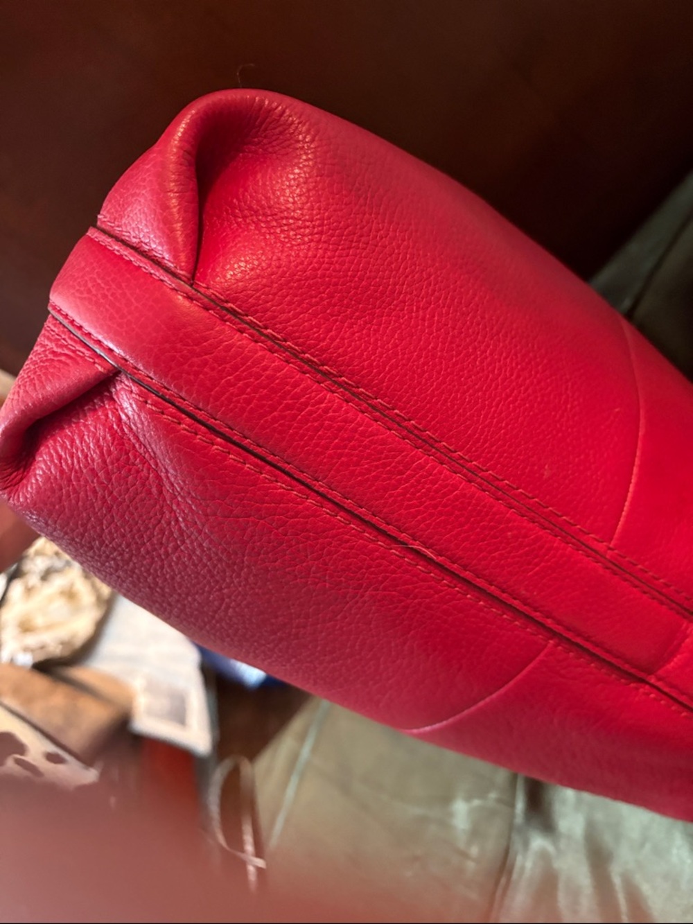 Coach Penelope Hobo Shoulder bag red pebbled leather August 2011 F16535 - Picture 9 of 15